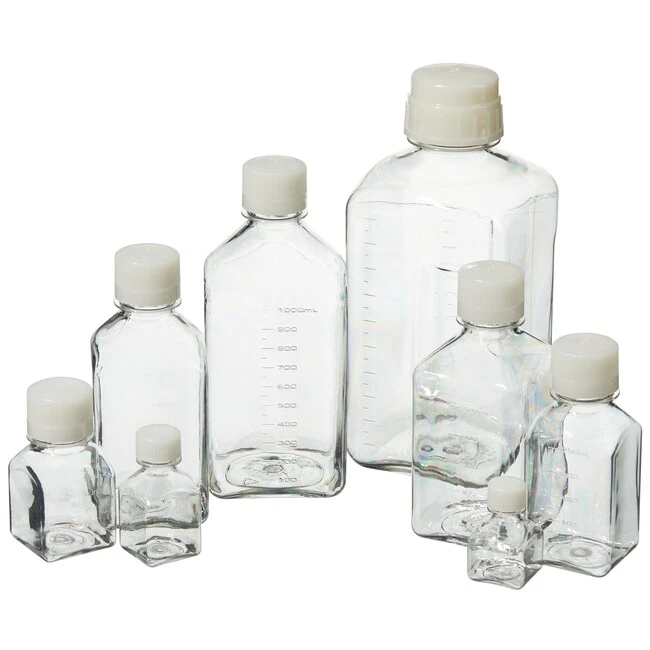 Thermo Scientific™ Nalgene™ Square PETG Media Bottles with Closure: Sterile