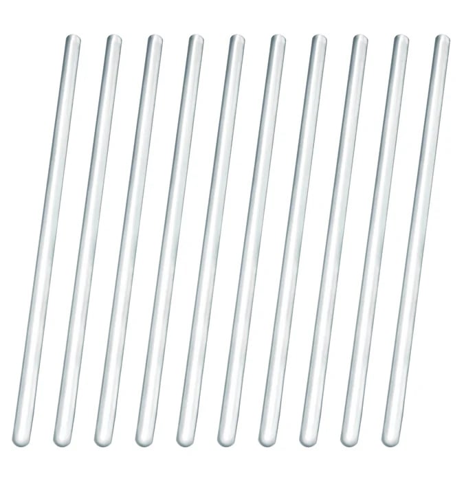 Glass Stirring Rods, 7.9" - Rounded Ends, 6mm Diameter