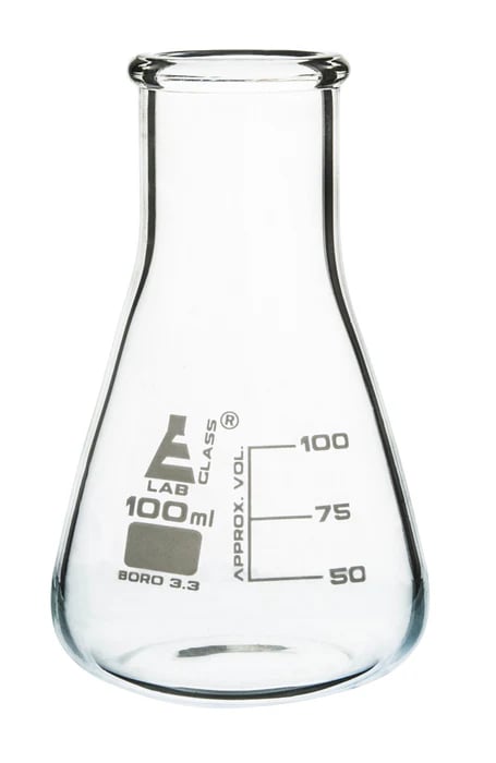 Erlenmeyer Flask Conical wide neck, borosilicate glass