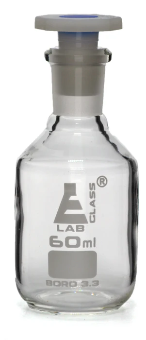 Bottle Reagent, made of borosilicate glass narrow mouth with acid proof polypropylene stopper