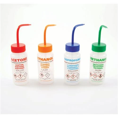 GHS Wash Bottles, Multilingual Wide Mouth